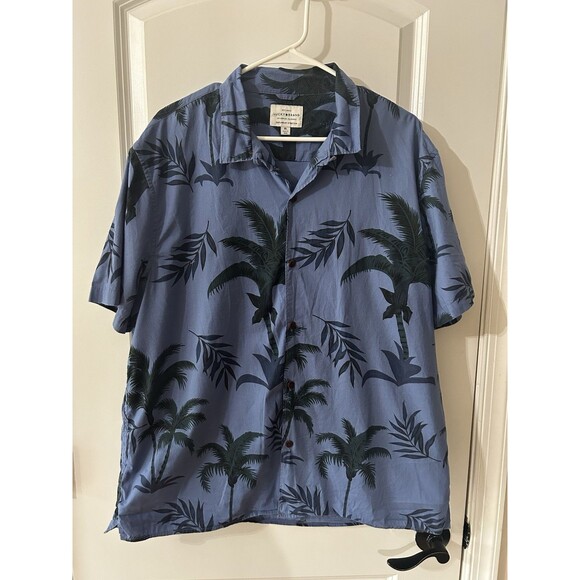 Lucky Brand Men’s XL Blue Hawaiian Shirt Saturday Stretch Beach Button - Picture 1 of 6